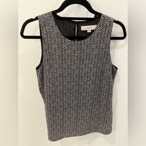 Black and White Herringbone Top